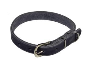 Bafpet Obojek z mastné kůže ZUBR 32cm/12mm šedá