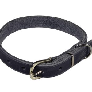 Bafpet Obojek z mastné kůže ZUBR 40cm/16mm šedá