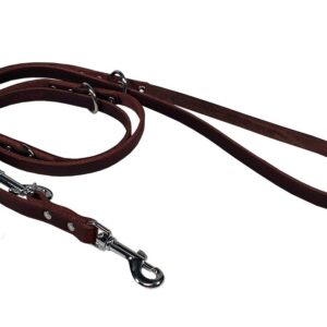 Bafpet Vodítko přepínací z maštěné kůže ZUBR 240cm/14mm hnědá