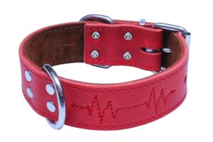 Bafpet Kožený obojek EKG 55cm/40mm červená