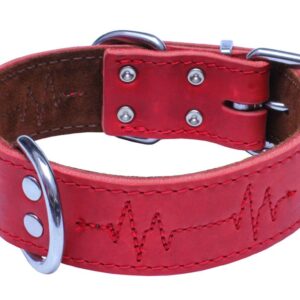 Bafpet Kožený obojek EKG 65cm/40mm červená
