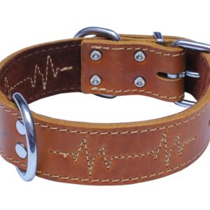 Bafpet Kožený obojek EKG 74cm/40mm přírodní