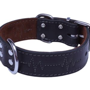 Bafpet Kožený obojek EKG 74cm/40mm černá