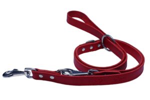 Bafpet Kožené přepínací vodítko EKG 240cm/25mm červená