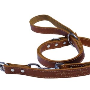 Bafpet Kožené přepínací vodítko EKG 240cm/25mm přírodní