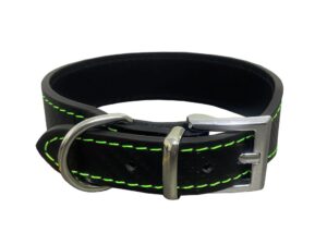 Bafpet Kožený obojek CARBON 34cm/23mm zelená