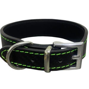 Bafpet Kožený obojek CARBON 42cm/28mm zelená