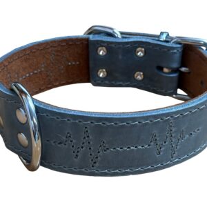 Bafpet Kožený obojek EKG 60cm/40mm šedá