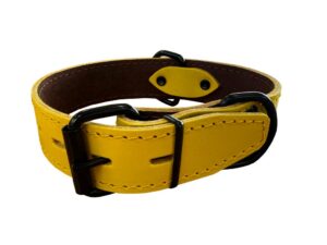 Bafpet Obojek HERRY černé kování 65cm/35mm žlutá