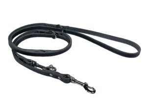 Bafpet Vodítko přepínací z maštěné kůže ZUBR 240cm/14mm šedá