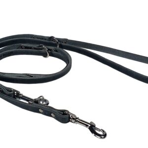 Bafpet Vodítko přepínací z maštěné kůže ZUBR 240cm/14mm šedá