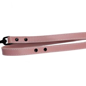 Bafpet Kožené vodítko HERRY, černé kování 100cm/20mm růžová