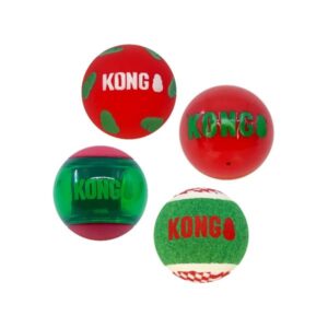 Hračka guma vánoč. KONG Occasions Balls 4ks M