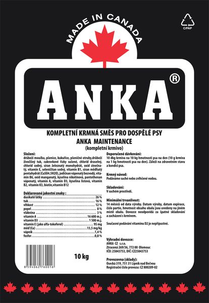 Anka Dog Maintenance - 20kg Anka Dog Maintenance - 20kg
