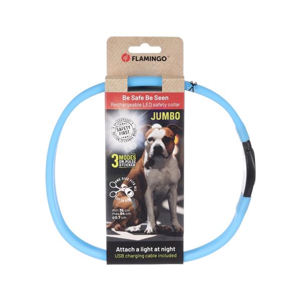 Flamingo obojek svítící Ilona Visio 35-64cm modrý Flamingo obojek svítící Ilona Visio 35-64cm modrý