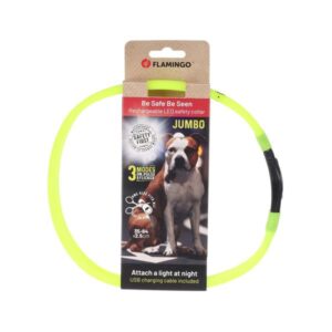 Flamingo obojek svítící Ilona Visio 35-64cm žlutý Flamingo