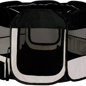 Klec pro psa, látková přepravka, výběh,  ohrádka – Béžovo-černá