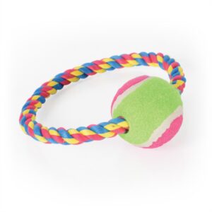 Bavlněný kruh s tenisákem - hračky pro psy