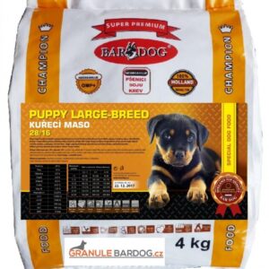 Bardog Puppy Large Breed 28/16 – super prémiové granule pro štěňata velkých plemen, 4 kg