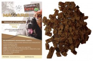 Masové srnčí kostky SlovakiaFarma Massaro 100 g – přírodní pamlsek pro psy