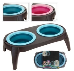 Dvojmiska na nožičkách - Růžová Barva: Růžová