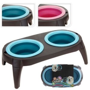 Dvojmiska na nožičkách – Růžová Barva: Růžová