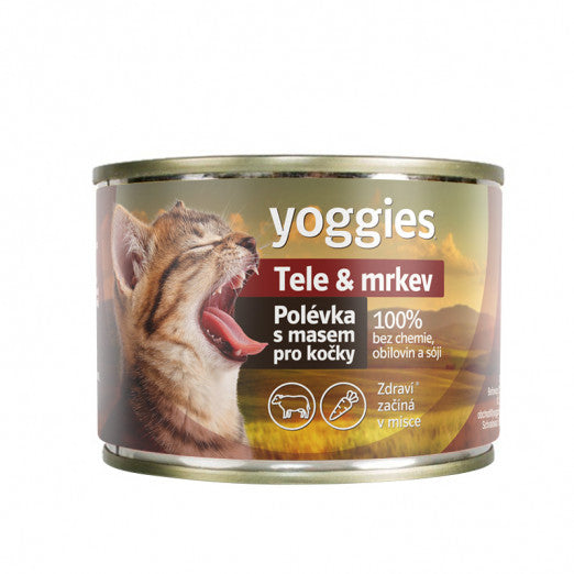185 g Yoggies Polévka pro kočky – Tele & mrkev 185 g Yoggies Polévka pro kočky – Tele & mrkev