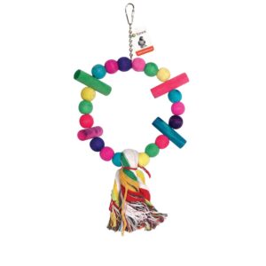 Kruh s dřevěnými kuličkami pro exotické ptactvo