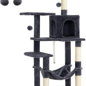 AKCE.Škrabadlo pro kočky LAURA 143 cm – tmavě šedá