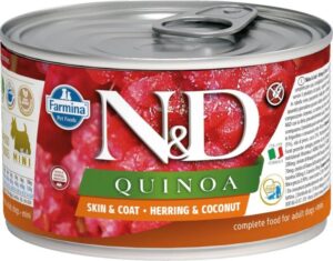 N&D QUINOA Dog konz. Herring & Coconut Mini 140 g