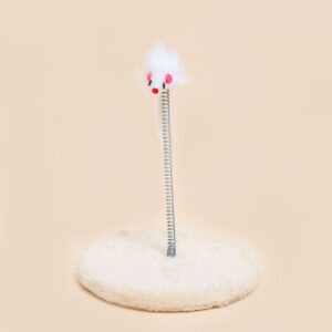 Myška na pružině béžová