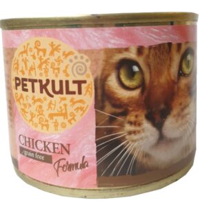 Petkult Cat Konzerva Kuřecí – 12x185g (10 + 2 gratis)