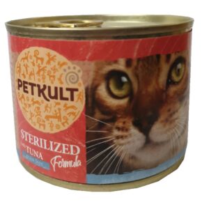 Petkult Cat Konzerva Sterilised Tuňák – 12x185g (10 + 2 gratis)