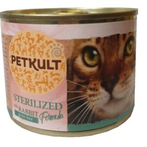 Petkult Cat Konzerva Sterilised Králík – 12x185g (10 + 2 gratis)