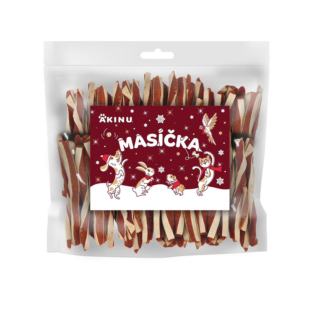 Akinu WINTER MASÍČKA Jehněčí twister pamlsek pro psy 1 kg Akinu WINTER MASÍČKA Jehněčí twister pamlsek pro psy 1 kg