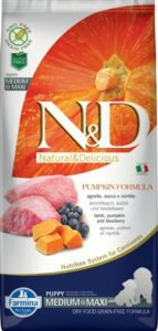 N&D PUMPKIN Dog GF Lamb & Blueberry Puppy Medium & Maxi 12 kg