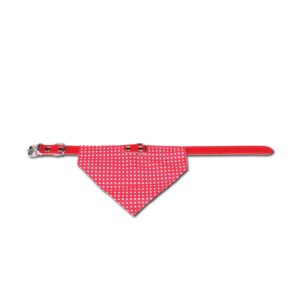 Kožený obojek SANTA FE šátek 35*1,4 červená