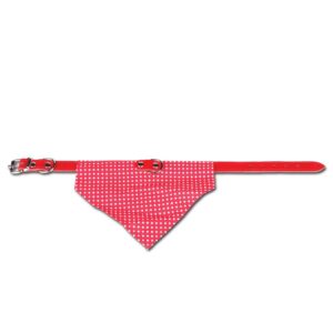 Kožený obojek SANTA FE šátek 40*1,6 červená 02142-01