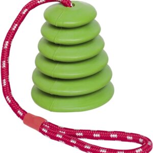 Nobby hračka pro velké psy tvrdá guma s lanem zelená 51cm