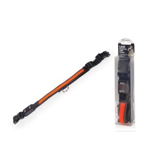 LED obojek dobíjecí USB/vel.M 40-50cm/ oranžový 02475