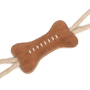 Farm Company kost ze semišové kůže s jutovou rukojetí 37cm