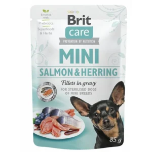 Brit Care Mini Salmon & Herring sterilised fillets in gravy 85g