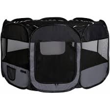 Klec pro psa, látková přepravka, výběh, ohrádka - Černo - Šedá