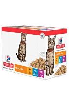 Hill's Science Plan kapsičky pro dospělé kočky kuře, hovězí a ryba 12 x 85 g