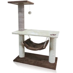 Škrabadlo a odpočívadlo pro kočky Alcina, mokka, 75 x 40cm, výška 106 cm