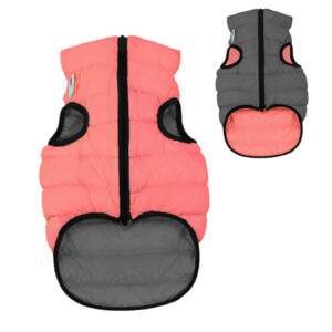 AiryVest bunda pro psy korálová/šedá  M 50