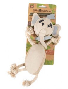 Farm Company jutový slon s konopným lanem 36cm