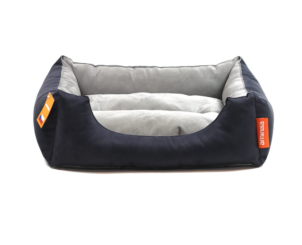 Aminela pelíšek s polštářem L černá/šedá 80x70cm Aminela pelíšek s polštářem L černá/šedá 80x70cm