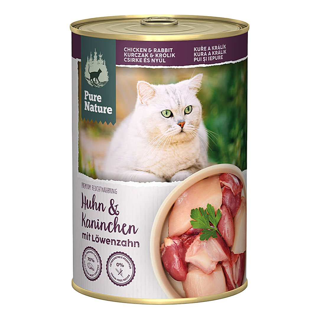 Pure Nature Cat Adult konzerva Kuře a Králík s pampeliškou 400g Pure Nature Cat Adult konzerva Kuře a Králík s pampeliškou 400g