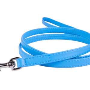 Vodítko kožené Glamour Classic – modré (122cm/25mm)